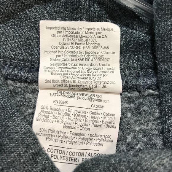 Gildan Gray Inspire Activewear Long Sleeve Hoodie Sweatshirt M - Picture 5 of 8